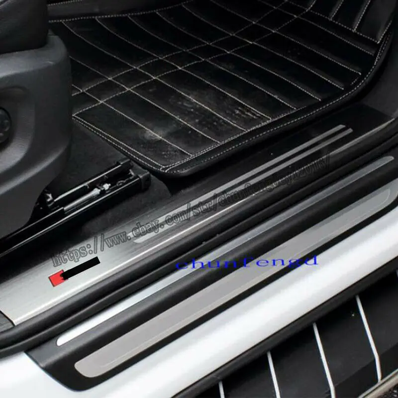 4pcs 304 Stainless Internal Door Sill Welcome Pedal Panel Fit For Audi A3 V8 2013
