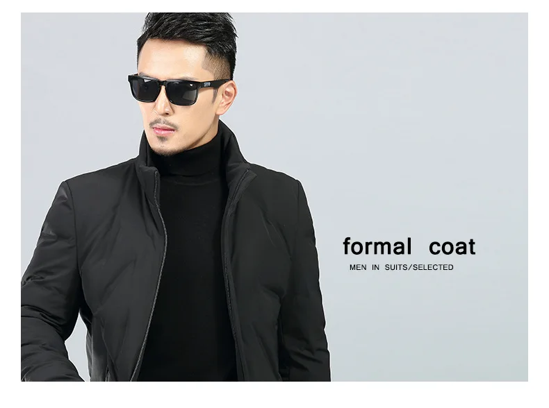 Yxt Slim Fit белый утиный пух тонкий мужской пуховик модное городское пальто со стоячим воротником средней длины