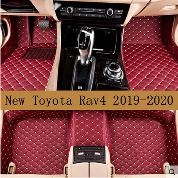 

New Rav4 Car Accessories Styling Custom Foot Mats 3D Luxury Leather Car Floor Mats Fits For Toyota RAV4 2019 2020