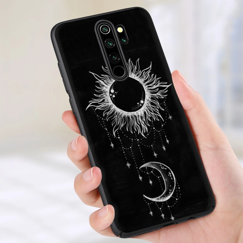 Черный мягкий силиконовый чехол Sun and moon для телефона Xiaomi Redmi Note 4 4X 5 6 7 8 9 Pro Max 8T 9S 5A