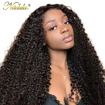 

Nadula Hair Kinky Curly Lace Front Human Hair Wigs 150% Density 13X4 Lace Front Wig Mongolian Kinky Curly Human Hair Wigs 12-24