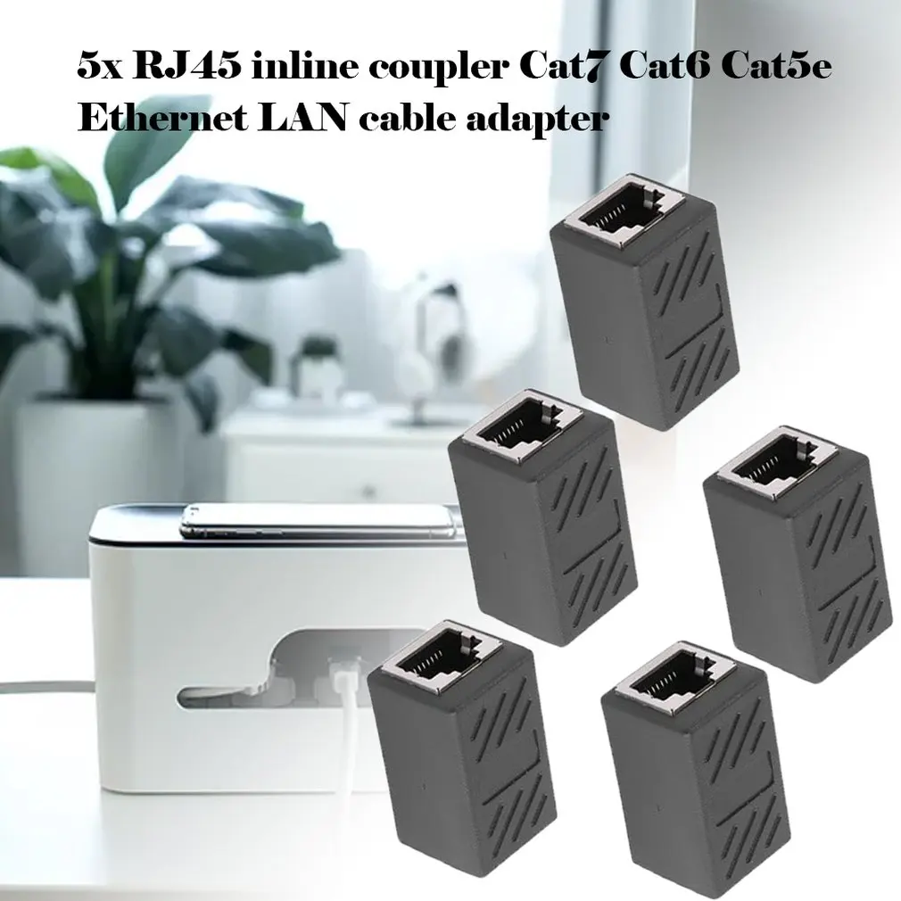 5x RJ45 встроенный соединитель Cat7 Cat6 Cat5e Ethernet LAN адаптер для сетевого кабеля патч-корд адаптер конвертер