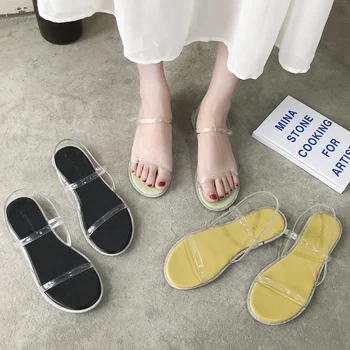 

2020 Summer Outside Sandals Sale Of Women's Shoes Buckle Strap Suit Female Beige Clear Heels All-Match Ladies Lady Comfort