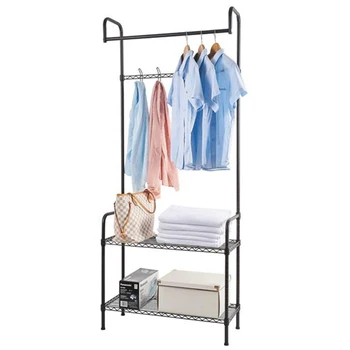 

750x300xH1800 2-Tier Adjustable Garment Rack Suitable for Hall Foyer Hallway Bedroom Bathroom Office