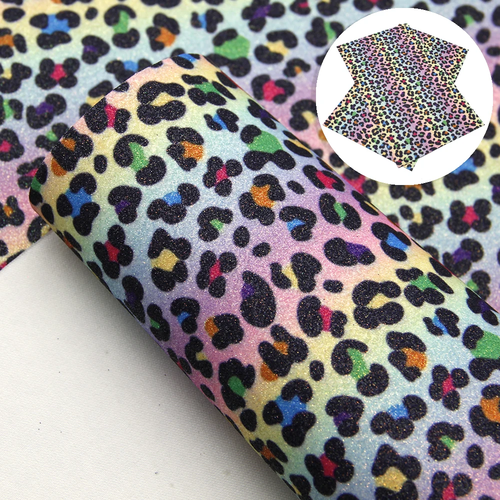 20*34 см леопардовая расцветка тонкая блестящая искусственная кожа ткань листы для изготовления проектов ручной работы шитье, 1Yc7574 - Цвет: 1091293003