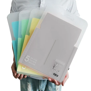 

5 Pockets Document Bag Paper File Big Capacity Expanding File Folders A4 Letter Holder Stationery School Office Organizer