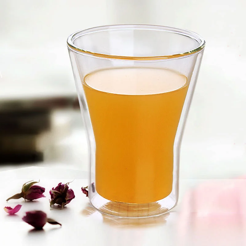 

Insulated Glass Borosilicate Crystal High-temperature Resistant Creative Double Layer Egg-Shaped Fruit Juice Glass Bottle Transp