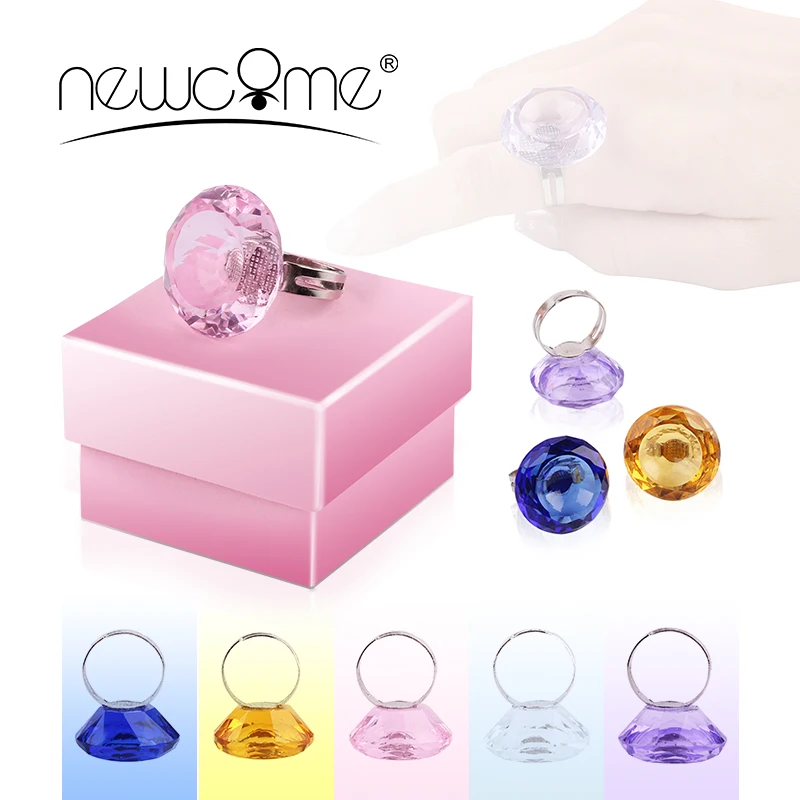 

NEWCOME Eyelash Extension Adjustable Glue Ring Beauty Colors Finger Ring Adhesive Holder Eye Lash Extensions Lashes Pallet Ring