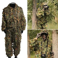 3D Camouflage Hunting Clothing CS Leafy Game Season Shooter Ghillie Suit Woodland Camo Hunting Deer Stalking Leaf