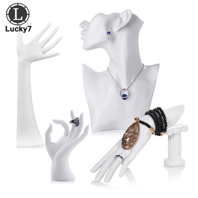 Resin Side Face Portrait Model Necklace Jewelry Stand Storage Earrings Hanging Bracelet Ring Jewelry Display Props OK Hand Model