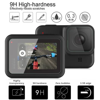 

For Gopro8 Go pro 8 Camera Accessories 1pc Tempered Glass Screen Protector Go Pro Hero 8 Black Lens Protection Protective Film