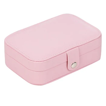 

Ring Double Layer With Mirror Travel Multifunctional Jewelry Box Large Capacity PU Leather Adjustable Display Holder Portable