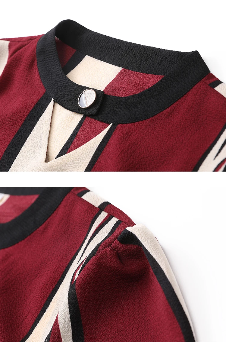Plus Size Tops Women Blouse New Arrival Chiffon Blouse Shirt Casual Striped Tops Large Size Female Clothes blusas 6843 50