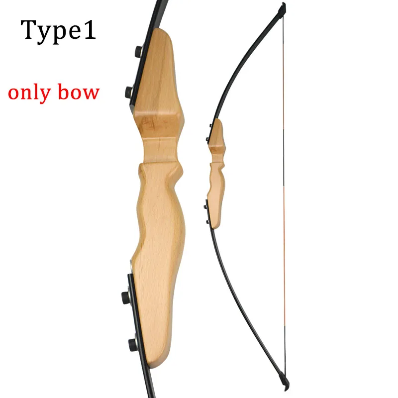 40lbs прямой лук 5" Молодежный Начинающий тренировочный Рекурсивный лук 31,5" Стекловолоконный набор стрел для охоты стрельбы из лука - Цвет: Type1(Only Bow)