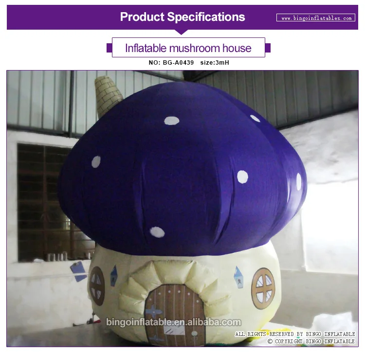 New custom 3mh inflatable mushroom house customized for advertising ourdooor house decoration toys