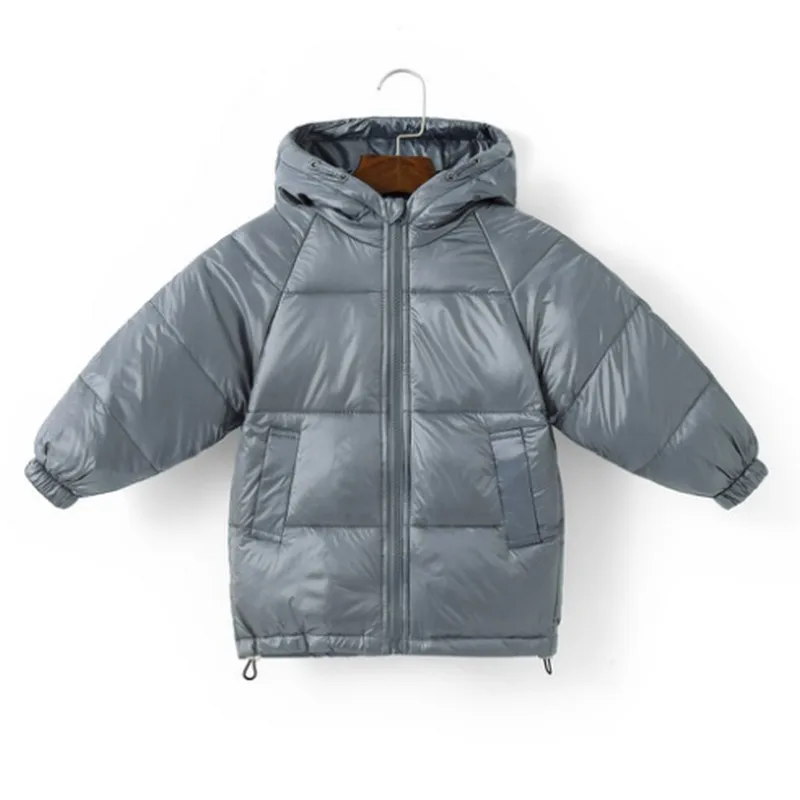 light blue Пуховик ярких цветов для девочек, модная зимняя куртка одежда для маленьких девочек тонкая одежда для маленьких мальчиков зимнее пальто с капюшоном для девочек - Цвет: light blue