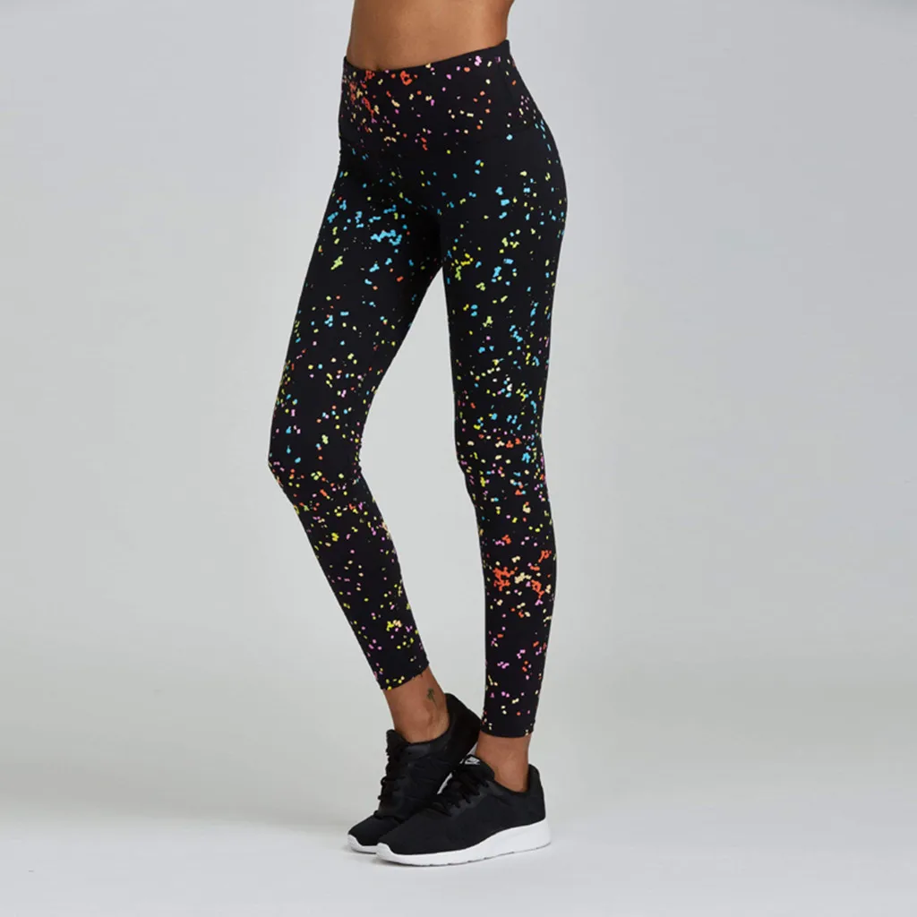 Seamless High Waist Print Yoga Pants Fitness Yoga Leggings Workout Running Leggings Gym Yoga Pants Elastic Slim Sports Leggings