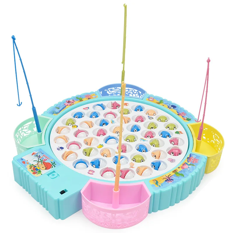 Educational Kids Plastic Electronic Fishing Musical Rotating Toy 32 Fish 4  Rods Fun Outdoor Toys for Children Kids - AliExpress