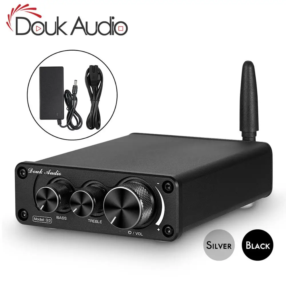 Douk Audio Mini Bluetooth 5.0 100W Power Amplifier HiFi Class D Stereo Digital Amp for Speaker Treble Bass Control