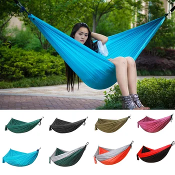 

Hammock Single Double Adult Outdoor Backpacking Travel Camping Survival Sleeping Bed Portable Thicken With 2 Ropes 2 Carabiners