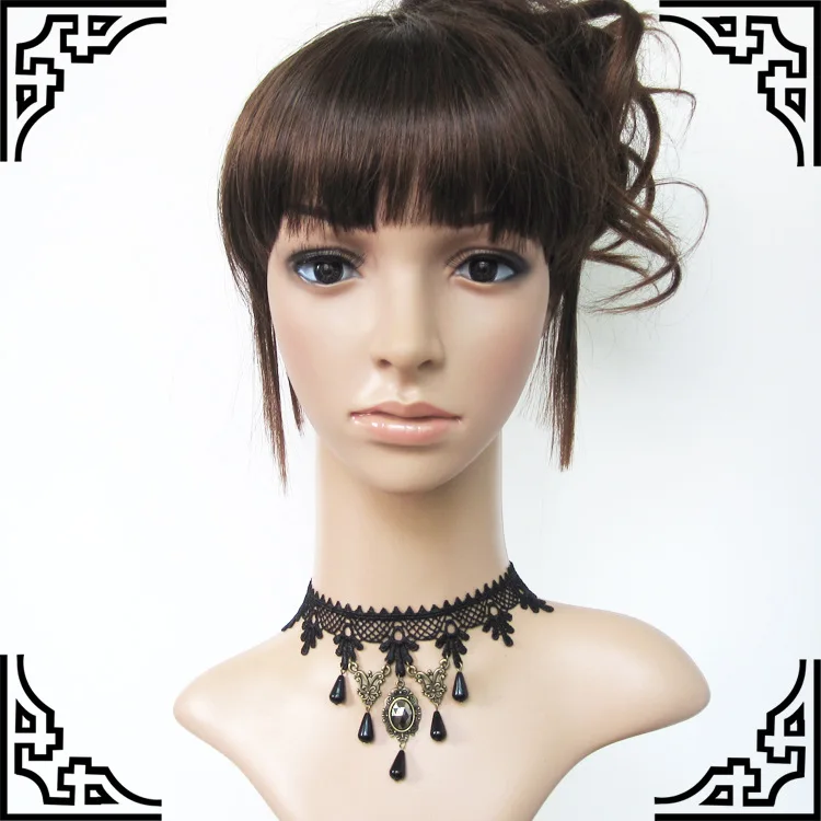 Gothic Style Jewelry Set Vintage Lace Choker Necklace Hand Bracelet Drop  Earrings Set Jewelry Accessories Party Dress Up