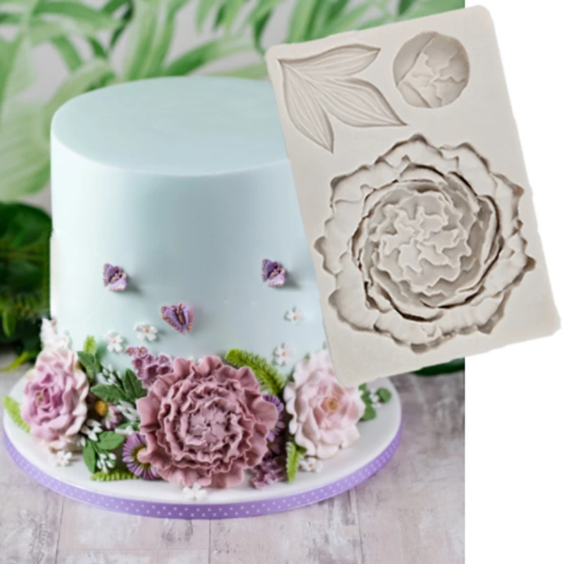 

Peony Mould Fondant Cake Decorating Tools Silicone Molds Sugarcrafts Chocolate Baking Tools for Cakes Gumpaste Fimo