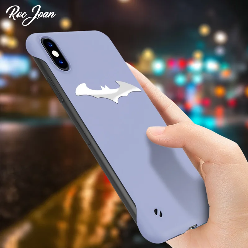 

Roc Joan No Border Batman Phone Case For Apple iPhone XS Max XR X 11 7 8 6 6S Plus Hard PC Back Cover Silver Batman Cases