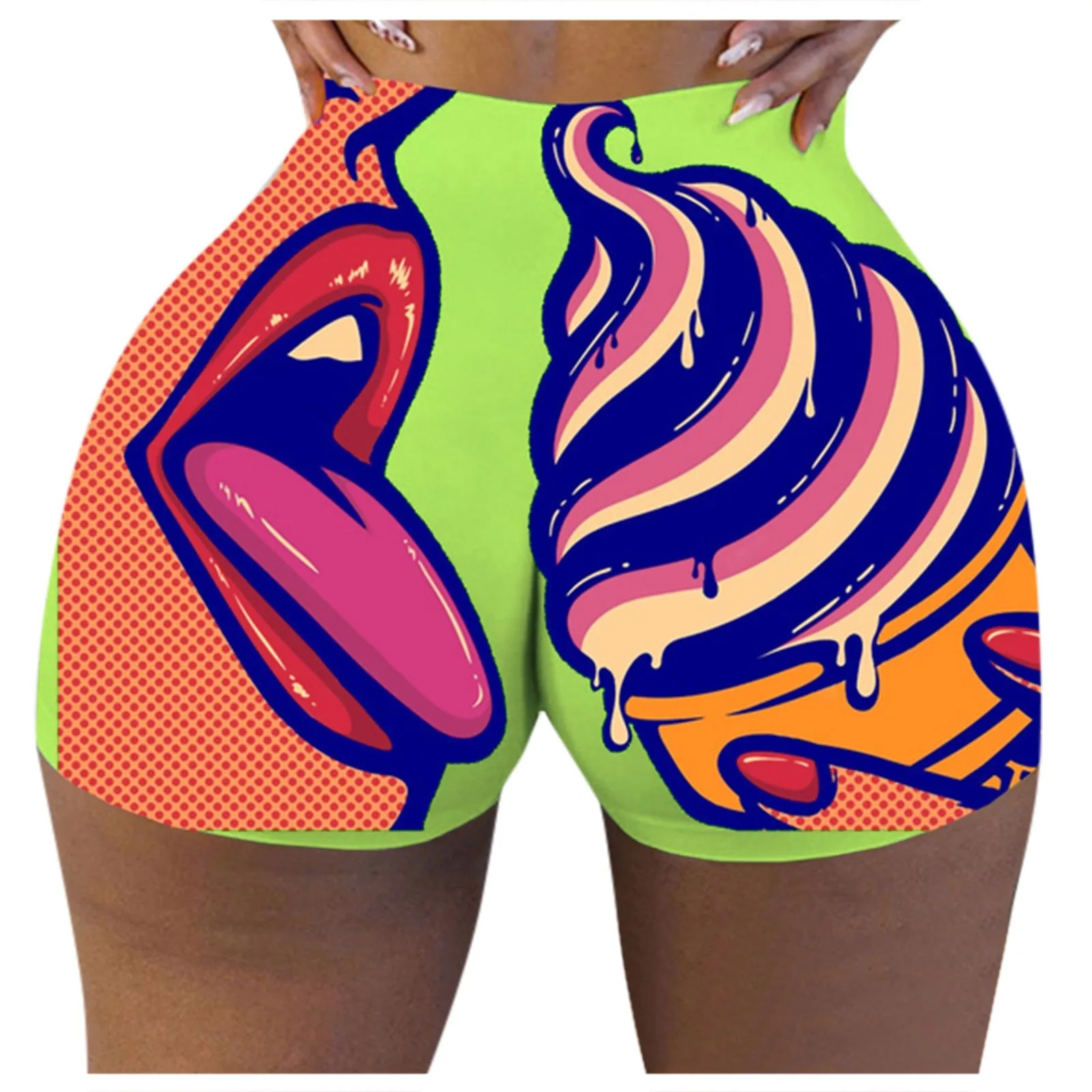 Descuento Pantalones cortos ajustados con estampado de palabras para mujer, Shorts de Fitness, transpirables, para Club 9YaLQk8oLmZ