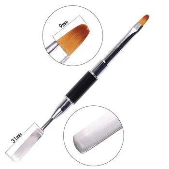 

1pc UV PolyGel Poly Gel Nail Brush Dual-ended Slice Shape Tool For Nail Tips Extension Building