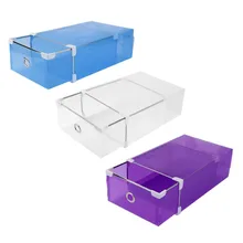 1 pièces chaussures tiroirs de rangement Transparent en plastique boîte à chaussures organisateur mallette de rangement pour hommes femmes bricolage armoire à chaussures avec 3 couleurs(China)