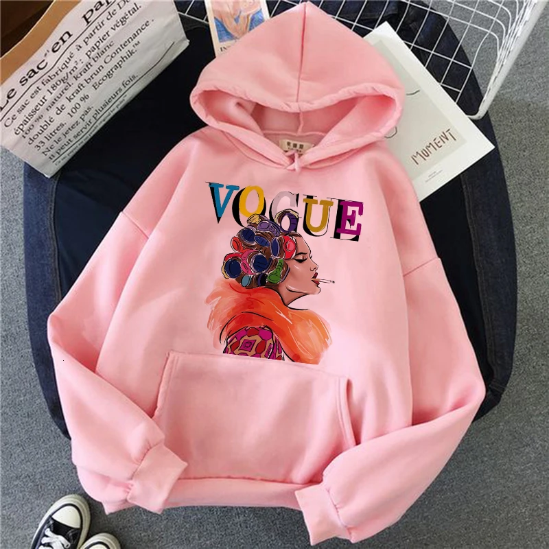 Забавная принцесса VOGUE розовая толстовка в стиле хип-хоп женская уличная одежда свитшоты пуловеры Harajuku 90s Ullzang толстовки - Цвет: 9