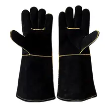 Кожаные перчатки для сварки микроволновой изоляции анти-обжигающие высокотемпературные перчатки из искусственной кожи кухонные термостойкие перчатки для барбекю