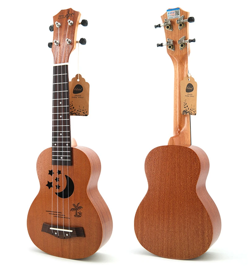 21 /23  Inch Hawaiian Ukulele Soprano Uke 4 Strings Guitar 9 Kinds of Cartoon Patterns Kids Gift Ukulele Rosewood Fingerboard