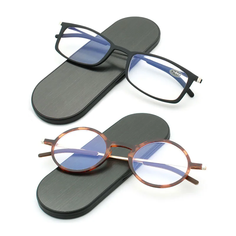 

Ультратонкие Бумажные Очки для чтения YOOSKE, мужские очки для чтения с защитой от синего света, женские и мужские портативные Стикеры из нержавеющей стали для телефонов