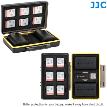

JJC Camera Battery Box Memory Card Case Holder Storage for SD SDHC SDXC MSD Micro SD MicroSD XQD CF Cards AA Battery for DSLR