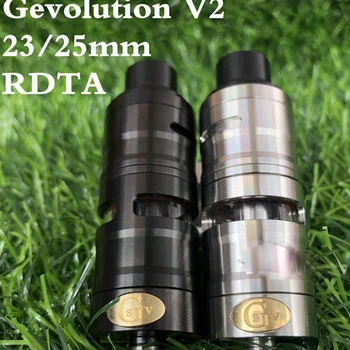 

Newest gevolution v2 rdta e-cigarette 316 SS Vaporizer 23mm diameter Tank 4ml Capacity Adjustable Hookah Vape Atomizer vs v6 S
