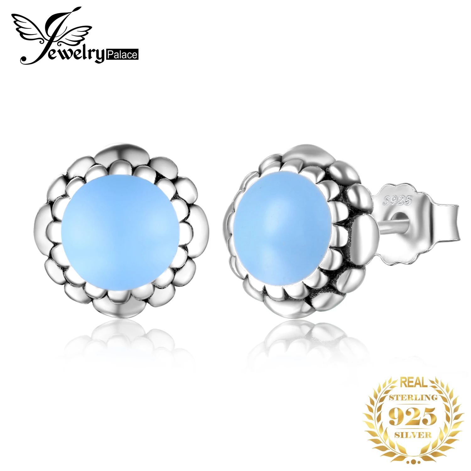 Женские серьги гвоздики с эмалью JewelryPalace изящные из стерлингового серебра 925