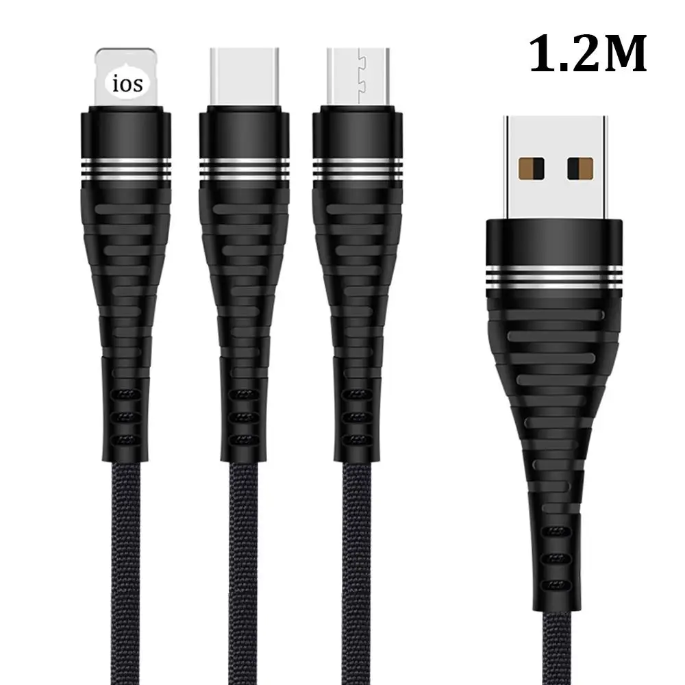 Phone Cable Alloy Type C USB Fast Charging Cable USB For Samsung Note10+ For iPhone 11 XS Max 6 7 8 Plus Data Charge Micro USB - Цвет: 11