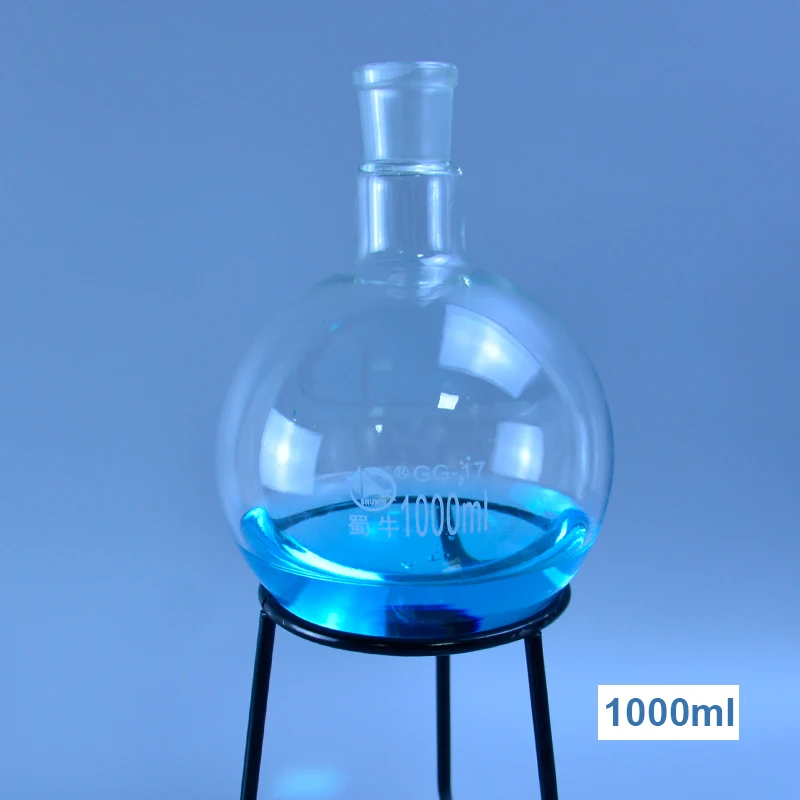 DXY 1000ml single neck round-bottom flask Boiling Flask round bottom short standard ground mouth joint 24/29 | Канцтовары для офиса