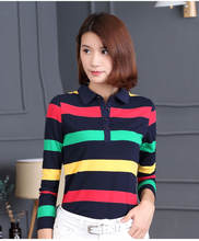 Ruoru M – 4XL Plus Size Striped Women Polo Fashion Slim Striped Polo Shirt Women Autumn Winter Long Sleeve Polo Femme Casual