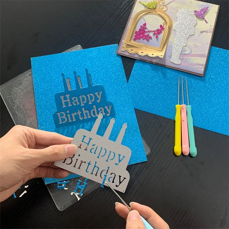 

4 pcs 13cm Die Pick Paper Piercing Tool For Scrapbooking Craft Embossing Stencil Die Cut Card Making Photo