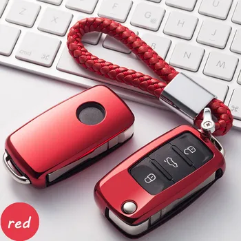 

For Volkswagen Polo Golf Passat Touareg Tiguan Key Bag Shell Holder Keyrings keychain Protection Styling TPU Car Key Cover Case
