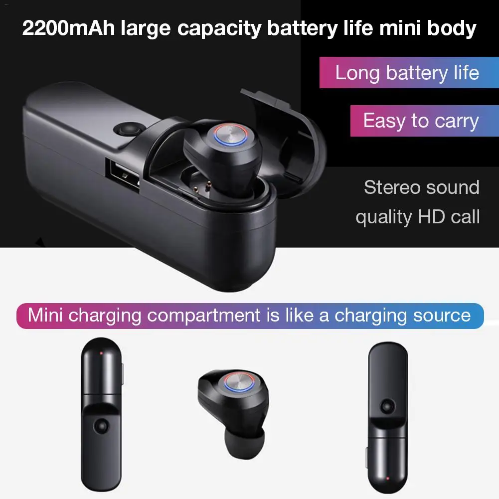 New TD03 TWS Bluetooth Headset 5 0 In Ear Mini Wireless earphone With Mic Mobile Power Charging Box For Xiaomi iPhone huawei