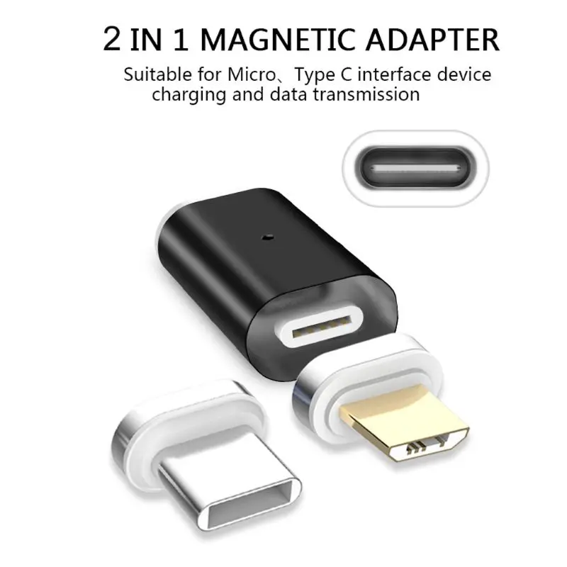 Магнитный адаптер для быстрой зарядки с разъемом Micro USB+ type C для samsung Huawei Xiaomi HTC Android Mob