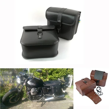 

A pair Motorcycle Waterproof Tail Bag Multi-functional Durable Rear Leather Hanging Bag Rider Backpack Motorcycle Accessories