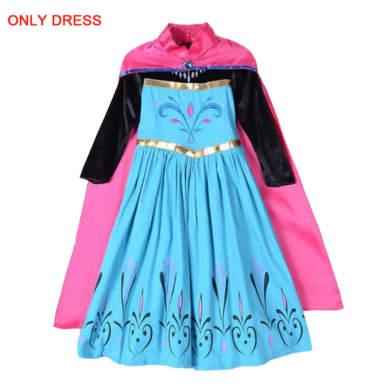 Новые платья «Эльза» платье принцессы «Снежная королева 2» маскарадный костюм на Хэллоуин зимнее платье «Анна Эльза» для детей, платья для девочек - Цвет: only dress P