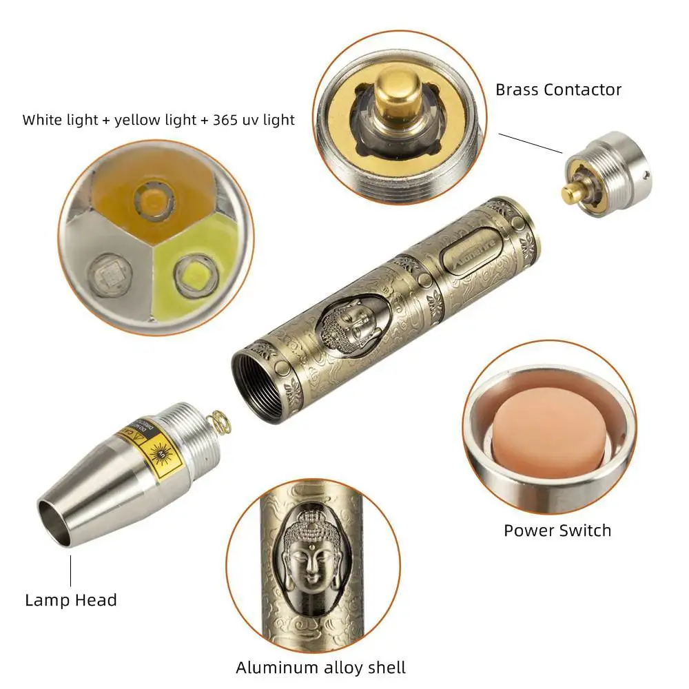 AloneFire SV46 Jade Identification torch LEDs Light Sources Portable Dedicated UV Flashlight Ultraviolet Gemstones Jewelry amber AloneFire SV46 Jade Identification torch LEDs Light Sources Portable Dedicated UV Flashlight Ultraviolet Gemstones Jewelry amber