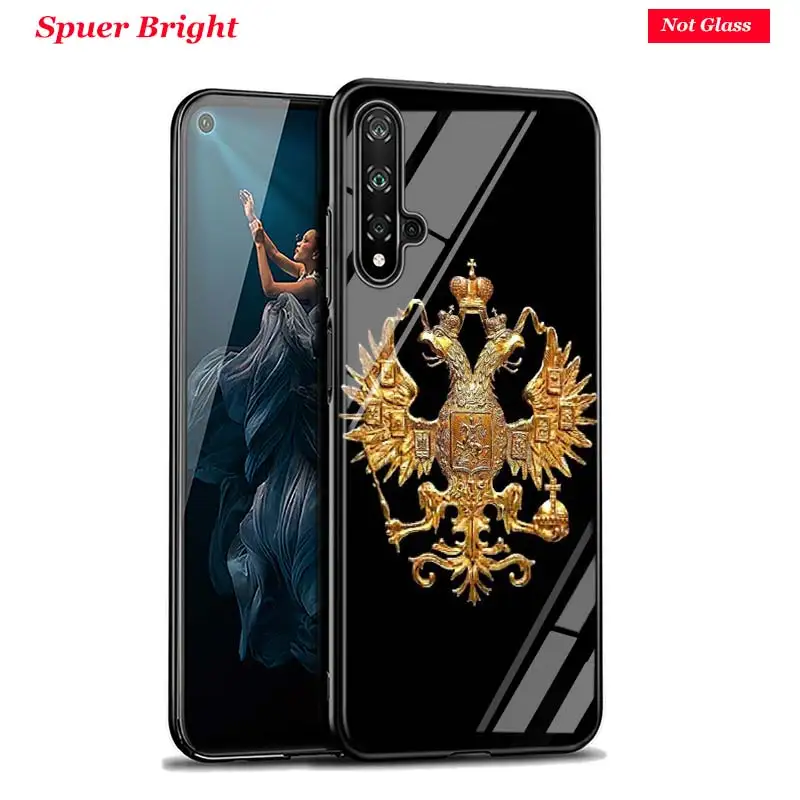 Черный чехол с национальным флагом России, эмблема для huawei Honor 10i 9X8X20 10 9 8 8A 7A 7C Pro Lite, супер яркий глянцевый чехол для телефона
