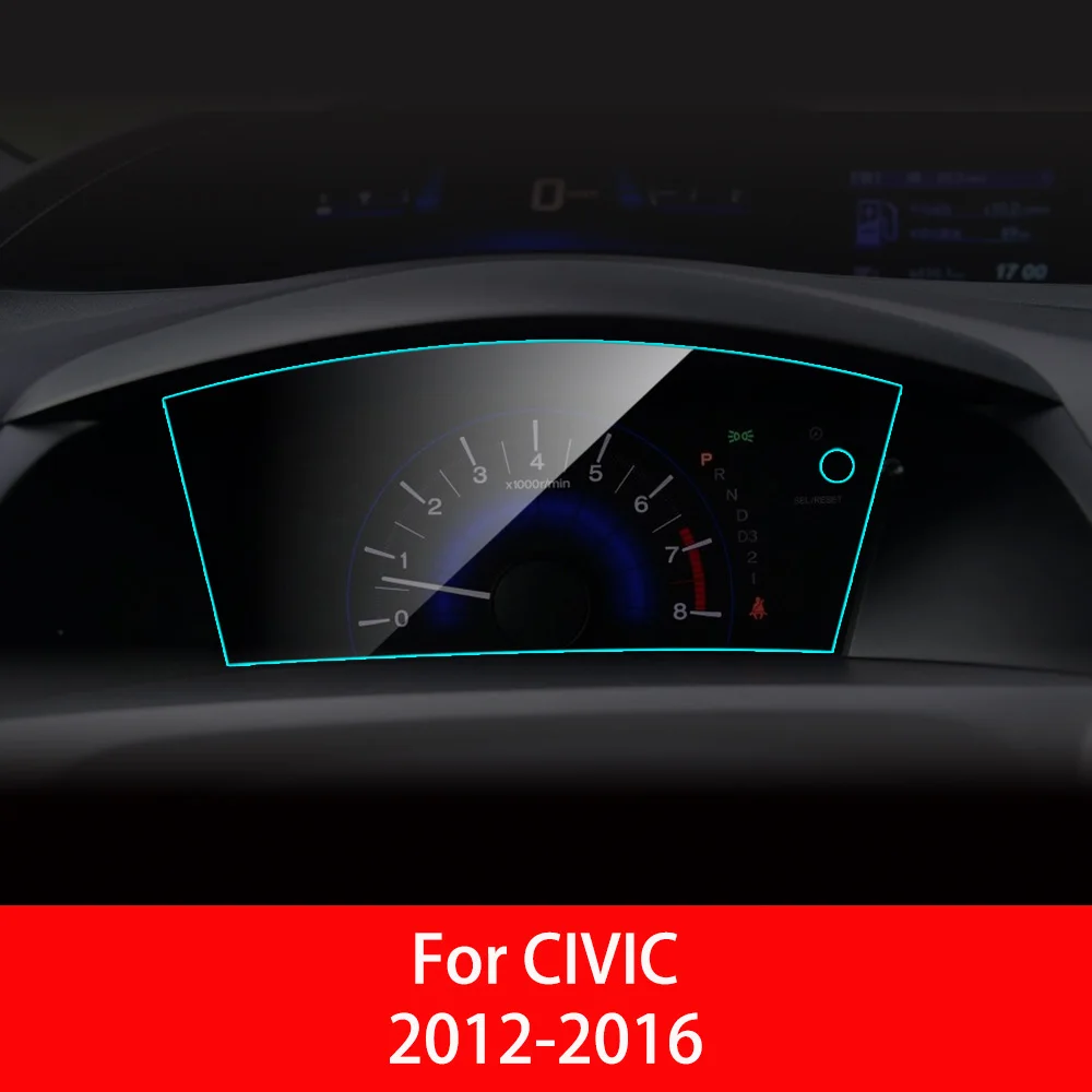 Автомобильная приборная панель, защитная пленка из ТПУ для Honda CIVIC, интерьерная приборная панель, мембранная защитная пленка, автомобильные аксессуары - Название цвета: For CIVIC 12-16