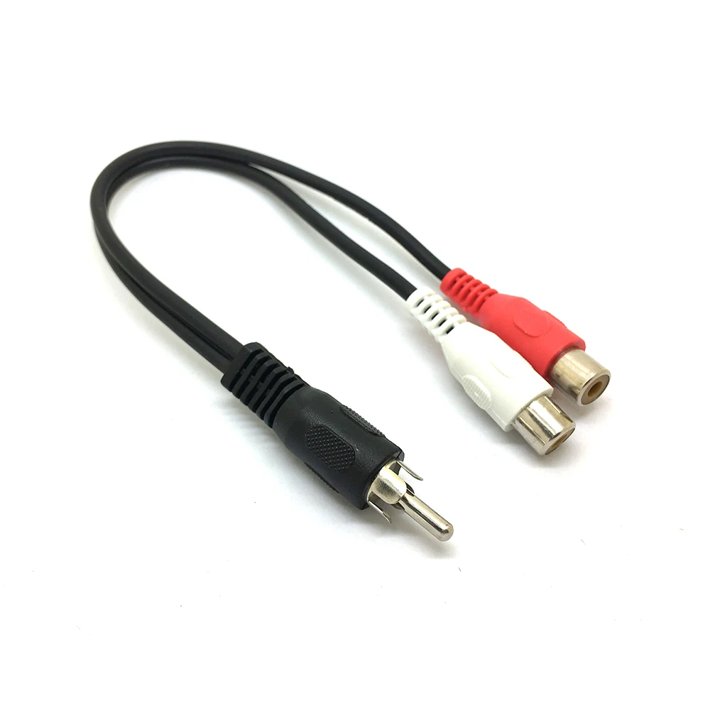 SHD RCA to 2RCA Subwoofer Cable Audio Cable 2RCA to 1RCA Bi-Directional RCA Y Adapter Premium Sound Quality Dual Shielded with Gold Plated Connectors-10Feet 